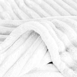 Snug Soft Chunky Ribbed Cord Plush Throw Blanket - White / 150x200 - thumbnail 2