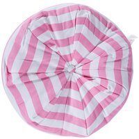 Striped Pleated Round Floor Cushion - Pink White