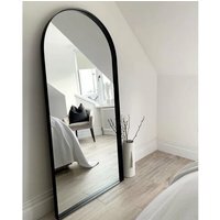 Ottilie Arched Full Length Lean To Wall Mirror Large Modern Design - Black - image 1