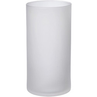 Frosted Glass Cylinder Vase - Clear Frosted / 30cm