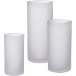 Frosted Glass Cylinder Vase - Clear Frosted / 30cm - thumbnail 2