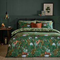 Into The Woods Printed Reversible Duvet Cover Set - Green / King - image 1