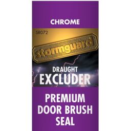 Chrome Draught Excluder Premium Door Strip Brush Seal Concealed Fixings 914mm - Grey - thumbnail 4