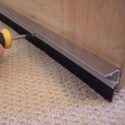 Chrome Draught Excluder Premium Door Strip Brush Seal Concealed Fixings 914mm - Grey - thumbnail 2