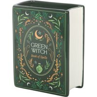 Green Witch Book Shaped Ceramic Vase - Green