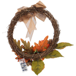 Thanksgiving Halloween LED Sunflower Door Wreath - Orange - thumbnail 5
