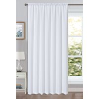 Linen Look White Voile Panel Curtain - White / 72in