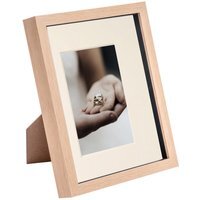 "3D Box Photo Frame - 8x10"" with 4 x 6"" Mount - Light Wood/Ivory"