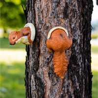 Red Squirrel Tree Peeker - Orange - image 1