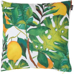 Lemon Leaf Print Indoor and Outdoor Cushion - Yellow - thumbnail 5