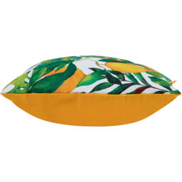 Lemon Leaf Print Indoor and Outdoor Cushion - Yellow - thumbnail 2