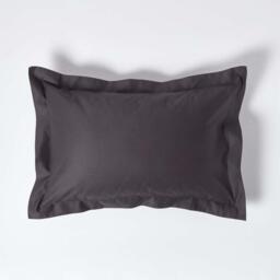 1000 Thread Count Egyptian Cotton Oxford Pillowcase - Dark Grey - thumbnail 2