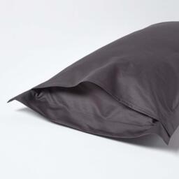 1000 Thread Count Egyptian Cotton Oxford Pillowcase - Dark Grey - thumbnail 4