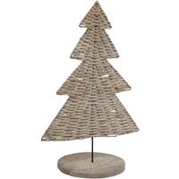 Rustic Wicker Tree Ornament - Brown