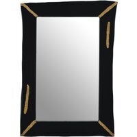 Cissell Mirrored Disc Detail Wall Mirror - Black