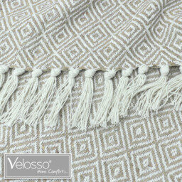 100 Percent Cotton Indian Diamond Patterend Batten Sofa or Bed Throw - Beige / 254cm / 228x254 cm - thumbnail 4