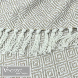 100 Percent Cotton Indian Diamond Patterend Batten Sofa or Bed Throw - Beige / 254cm / 228x254 cm - thumbnail 5