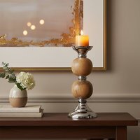 Hampstead Medium Pillar Candle Holder - Silver