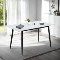 Fenton Dining Table - White Marble Effect
