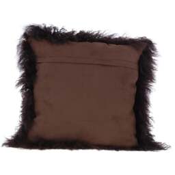 Tibetan Sheepskin Cushion - Chocolate - thumbnail 2