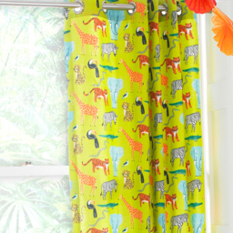 Jungletastic Kids Room Darkening Eyelet Curtain Pair - Green - thumbnail 4