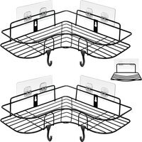 Black Shower Corner Shelf Caddy (Pack of 3) - Black