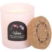 Ostara Fresh Linen Wheel of the Year Candle Spring Renewal Vegan Wax - Brown