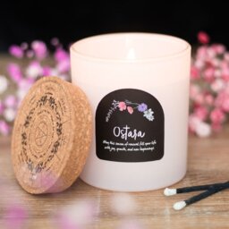 Ostara Fresh Linen Wheel of the Year Candle Spring Renewal Vegan Wax - Brown - thumbnail 3