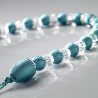 Pair of Beaded Rope Curtain Tie Backs - Teal