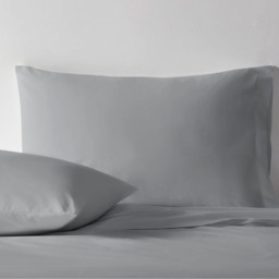 Luxury T200 Cotton Housewife Pillowcase Pair - Grey - thumbnail 3