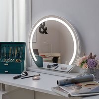 Hollywood Round LED Makeup Mirror - White - image 1