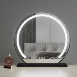 Hollywood Round LED Makeup Mirror - White - thumbnail 2
