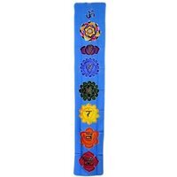 Chakra Drop Banner - Sky Blue Bali Batik Wall Art 183x35cm - Blue