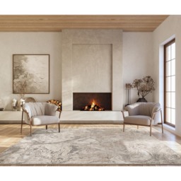 Elysium Modern Abstract Action Living Room Area Rug Metallic Sheen-Astral Gold - Gold / 220cm - thumbnail 2