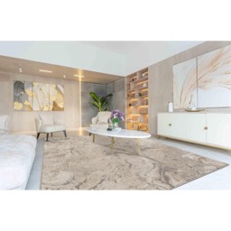 Elysium Modern Abstract Action Living Room Area Rug Metallic Sheen-Astral Gold - Gold / 220cm - thumbnail 3