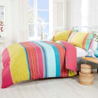 Havana Geometric Polycotton Duvet Set With Pillowcase - Multicolor