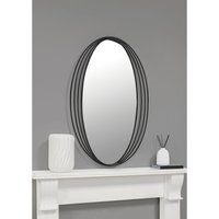 Swirl Oval Mirror - Black - thumbnail 1