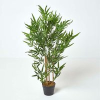 Homescapes Green 3ft Bamboo Tree Artificial Plant with Pot, 95 cm - Green