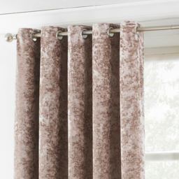 Verona Crushed Velvet Ringtop Eyelet Curtains - Oyster / 229cm / 183cm - thumbnail 2