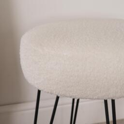 Teddy Boucle Hairpin Stool - White - thumbnail 2
