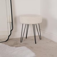 Teddy Boucle Hairpin Stool - White - thumbnail 1