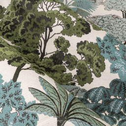 Set of 2 Woodlands Floral Jacquard Eyelet Curtains - Green / 137cm / 229cm - thumbnail 3