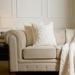 Pack Of Cable Knit Cushion Covers - Cream / 2 - thumbnail 2