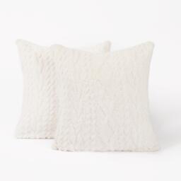 Pack Of Cable Knit Cushion Covers - Cream / 2 - thumbnail 4