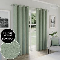 Austin Blackout Eyelet Curtains - Green / 117cm / 229cm - image 1
