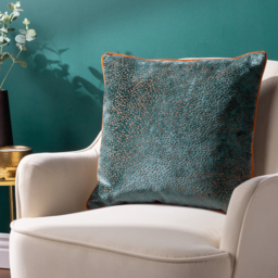 Estelle Spotted Cushion - Teal/Rust / Feather - thumbnail 2