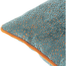 Estelle Spotted Cushion - Teal/Rust / Feather - thumbnail 5