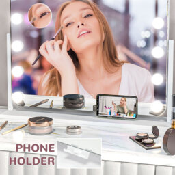 HOMCOM Rotation Hollywood LED Vanity Mirror with Magnifier - White - thumbnail 5