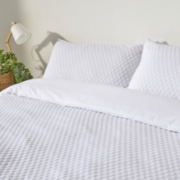 Polka Tuft Cotton Duvet Cover Set - White / Single - thumbnail 2