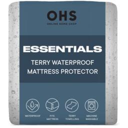 Terry Waterproof Mattress Protector Topper - White / Double - thumbnail 5